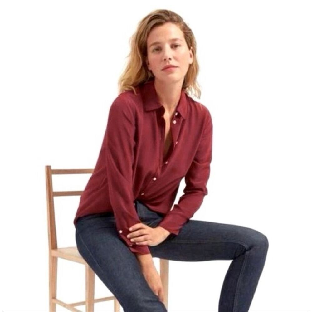 J. Crew 365 Silk Button Up Shirt 16